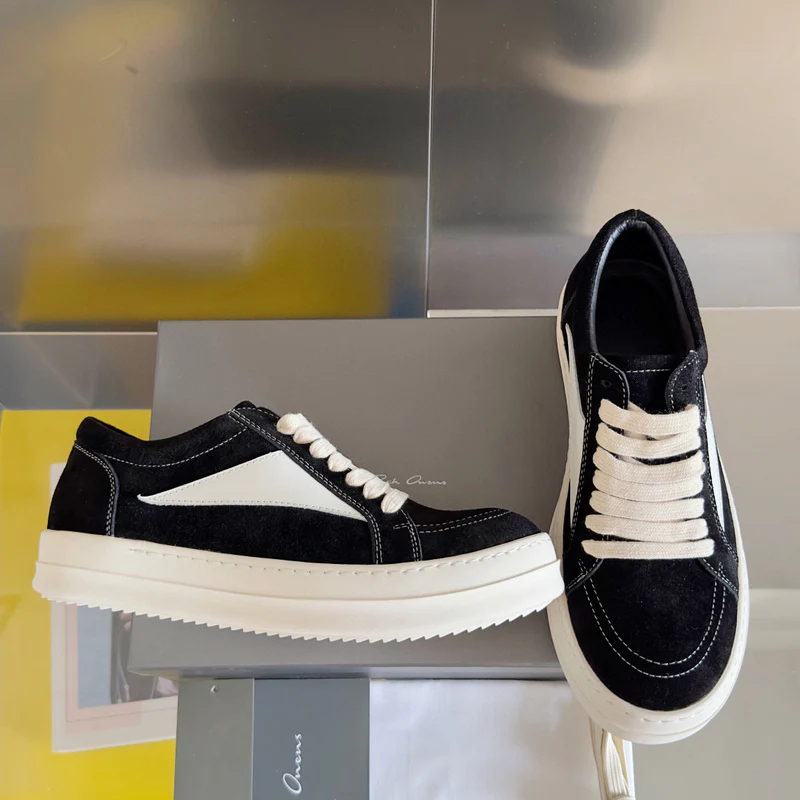 Rick Owens Black Suede Low-Top Sneakers - Soul Replicas