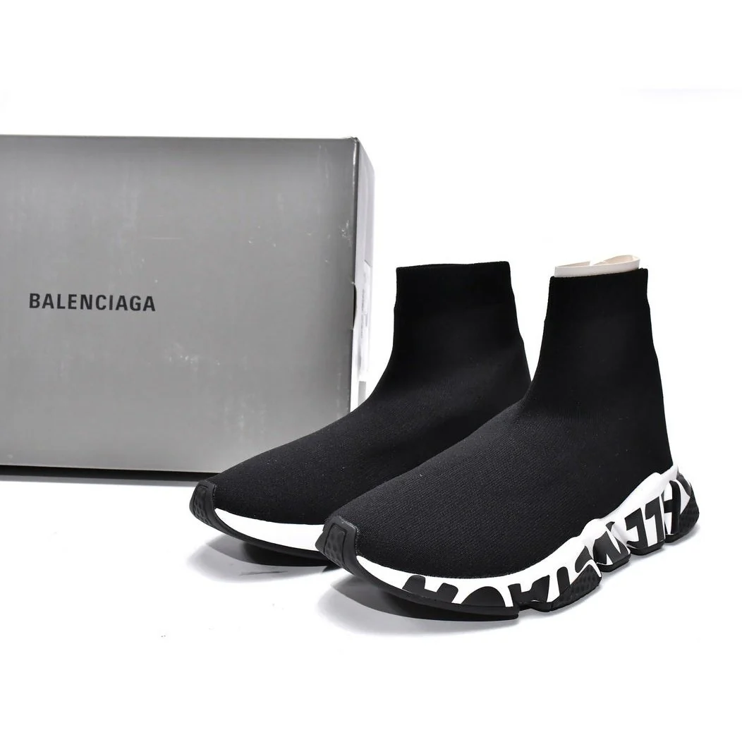 BALENCIAGA SPEED GRAFFITI TRAINER x BLACK WHITE - Soul Replicas
