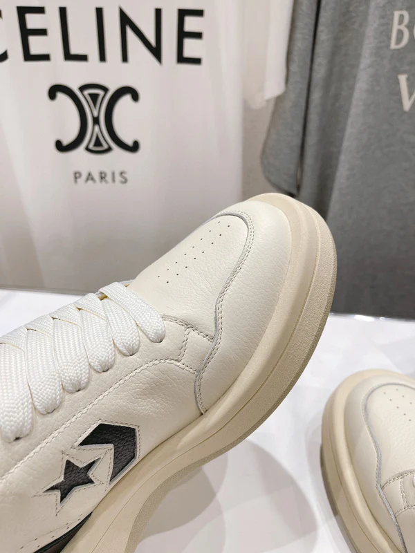 Rick Owens Cream and Black High-Top Sneakers - Soul Replicas