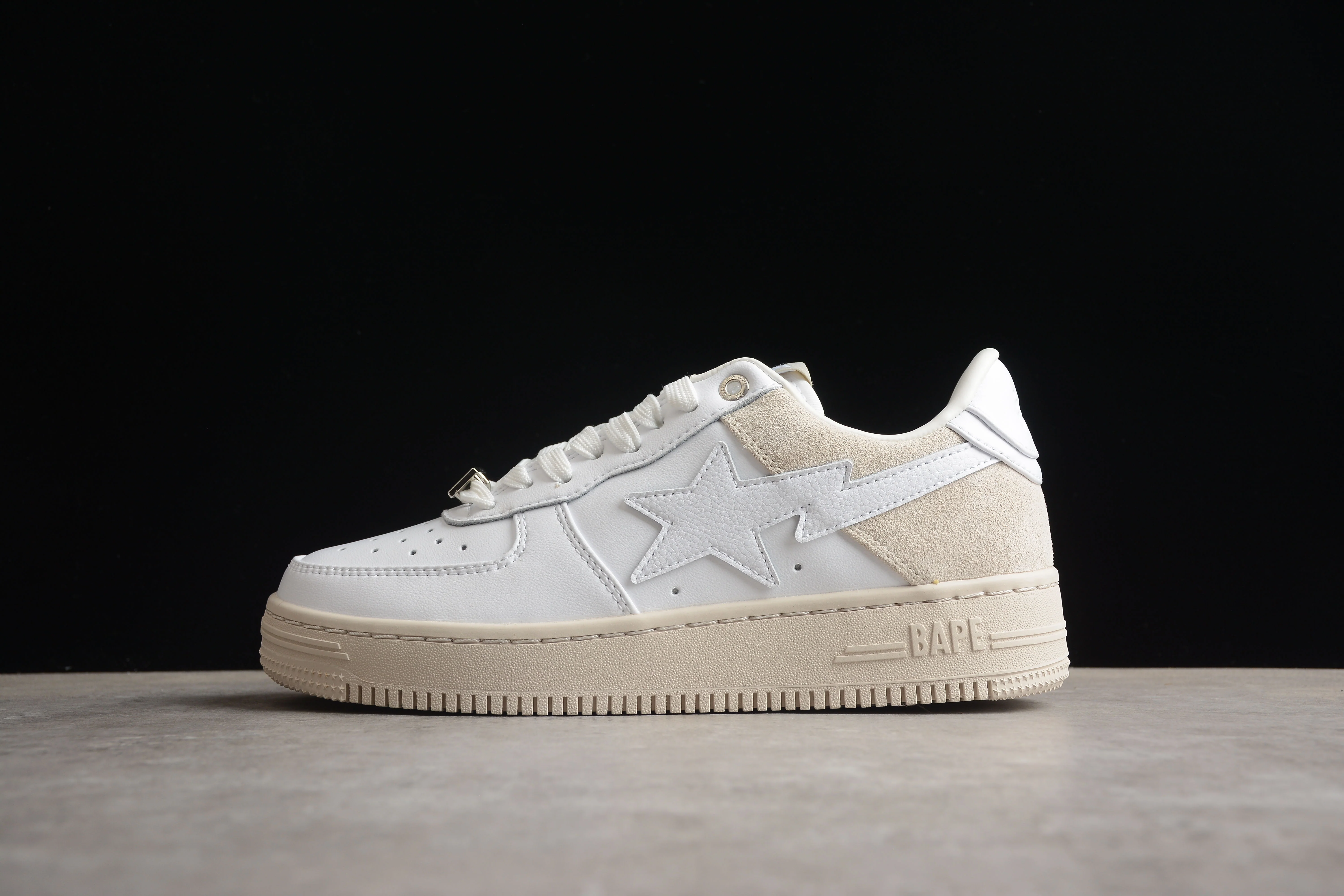 BAPE STA Low-Top Sneakers in White and Cream - Soul Replicas