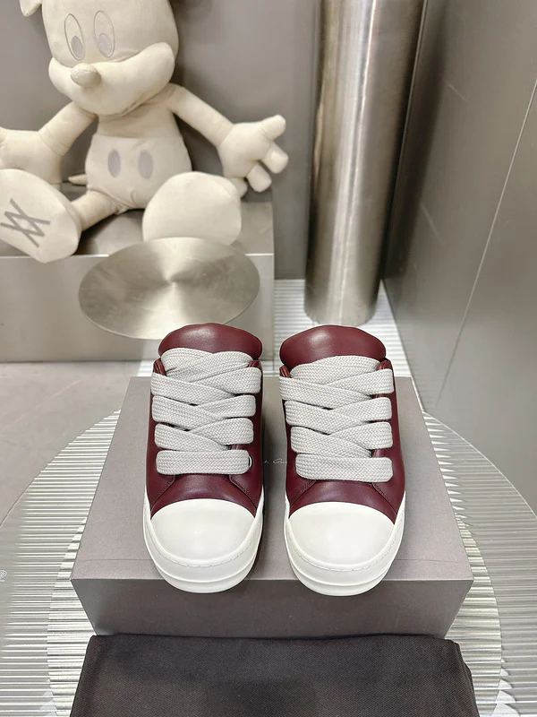 Rick Owens Burgundy Low-Top Sneakers - Soul Replicas