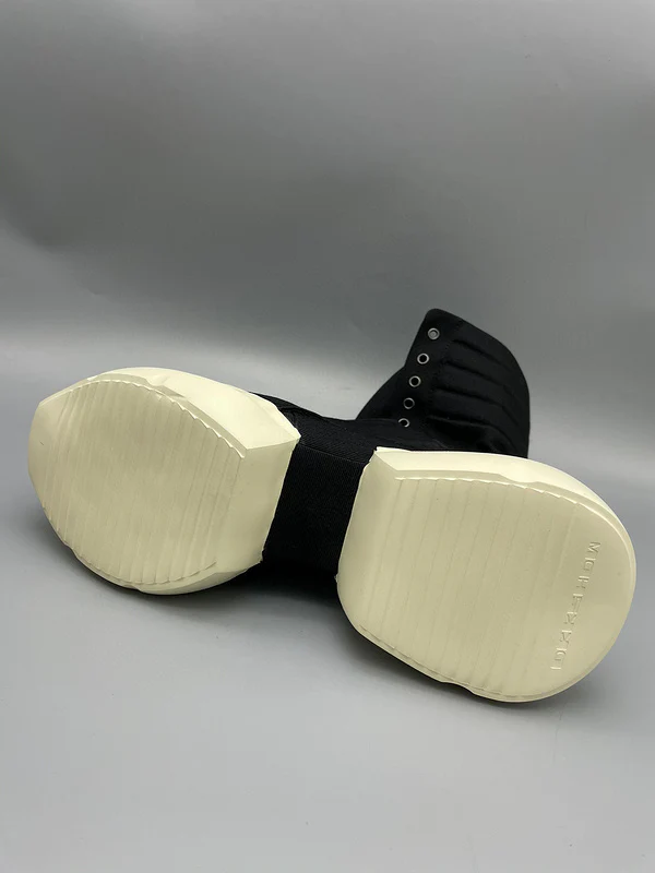 Rick Owens Black High-Top Canvas Boots - Soul Replicas