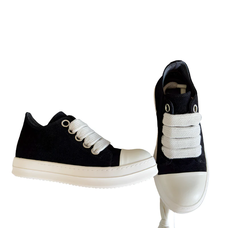 Rick Owens Black Suede Low-Top Sneakers - Soul Replicas