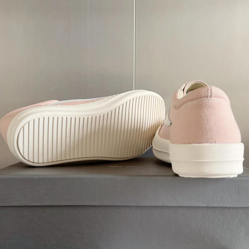 Rick Owens Pink Canvas Low-Top Sneakers - Soul Replicas