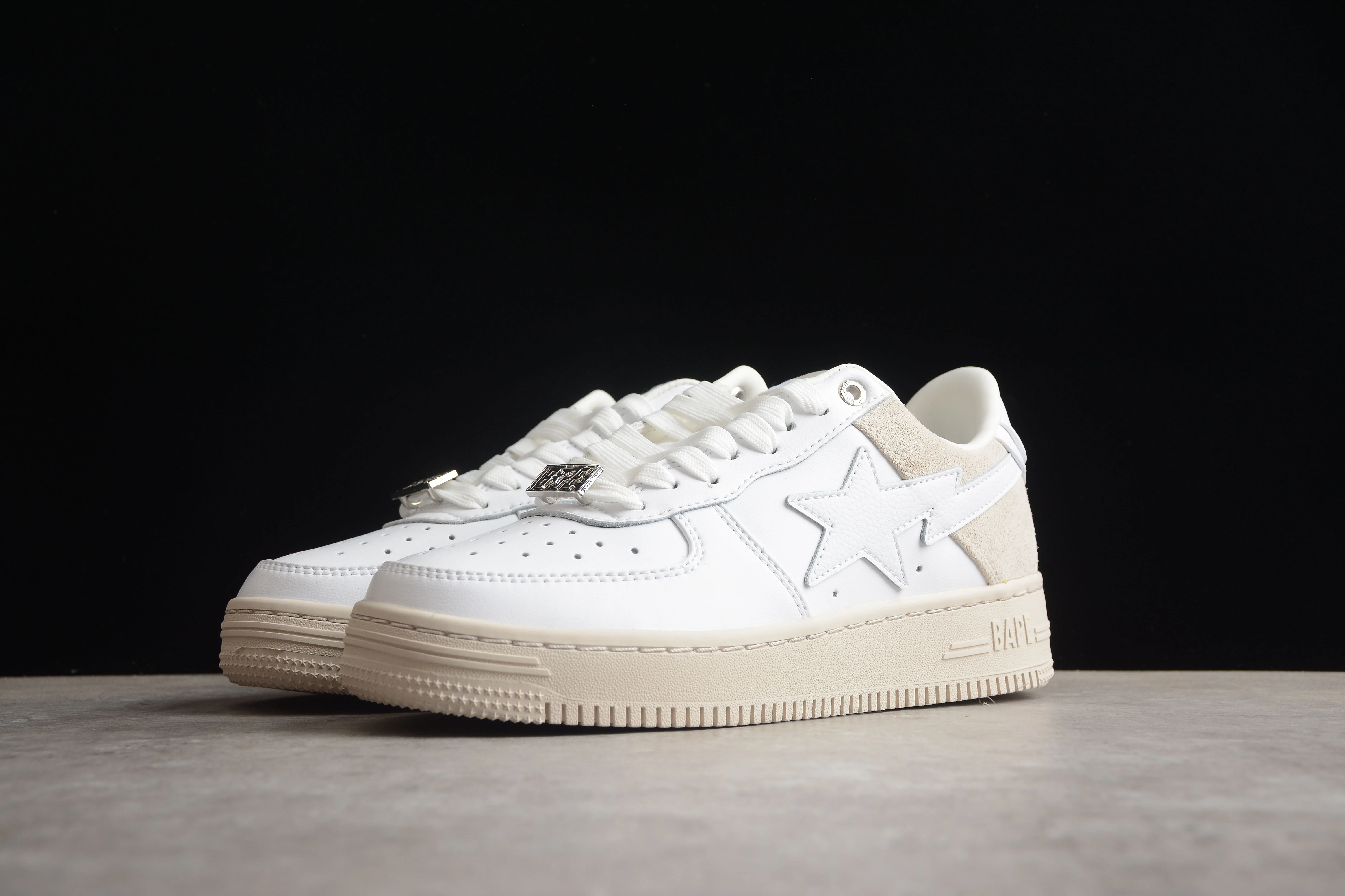 BAPE STA Low-Top Sneakers in White and Cream - Soul Replicas