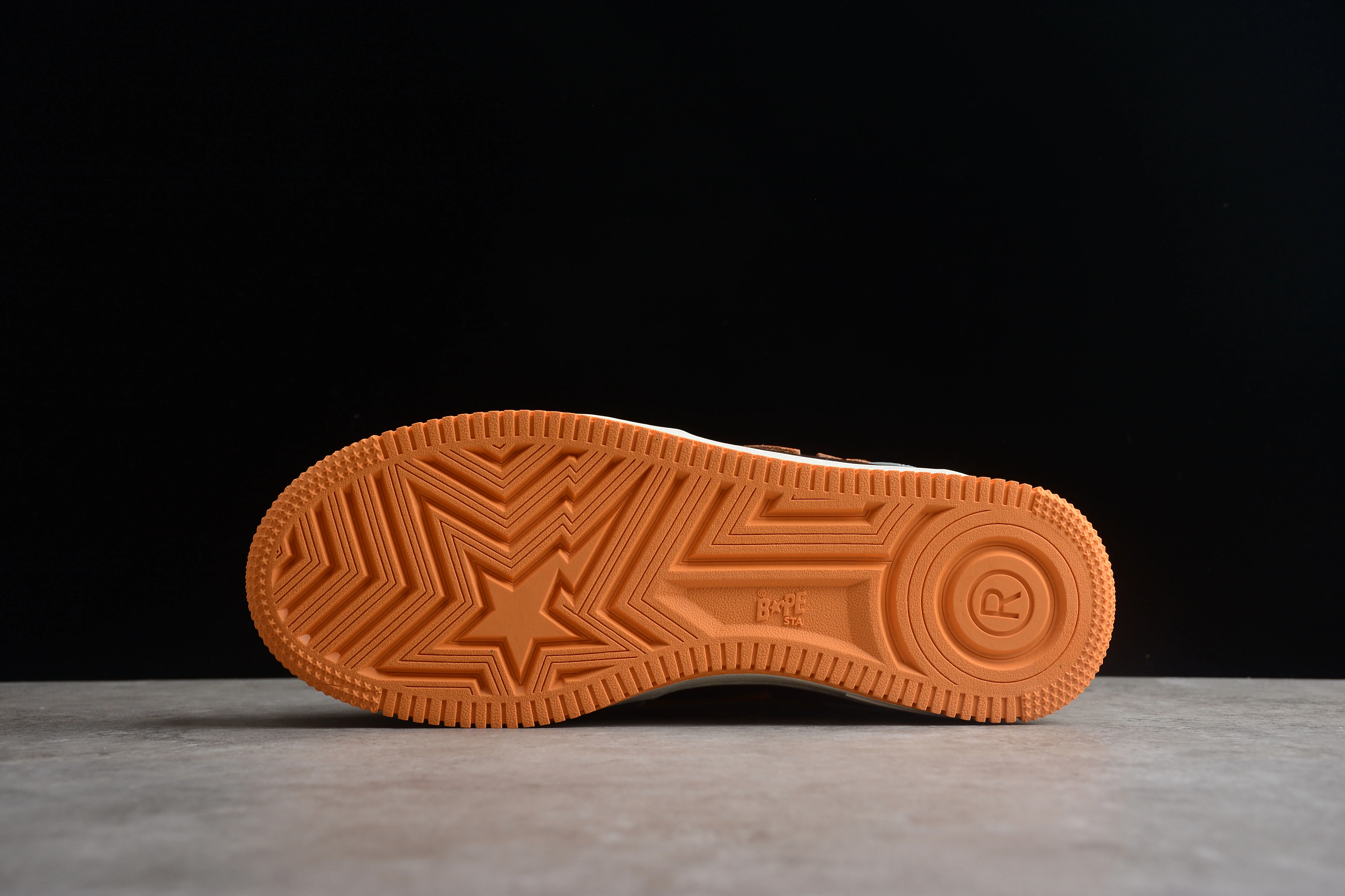 BAPE STA Low-Top Orange and Grey Sneakers - Soul Replicas