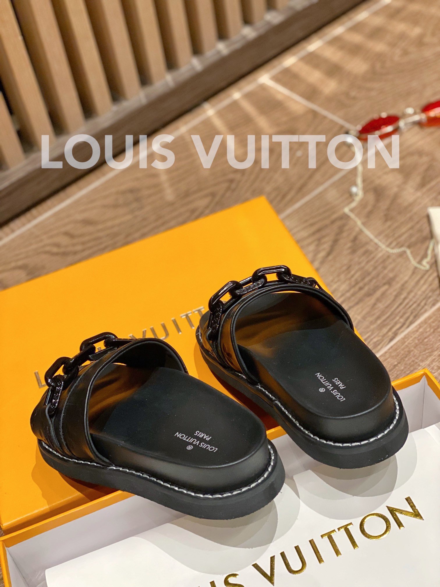 Louis Vuitton Sunset Flat Comfort Mule Black For Women LV - Soul Replicas