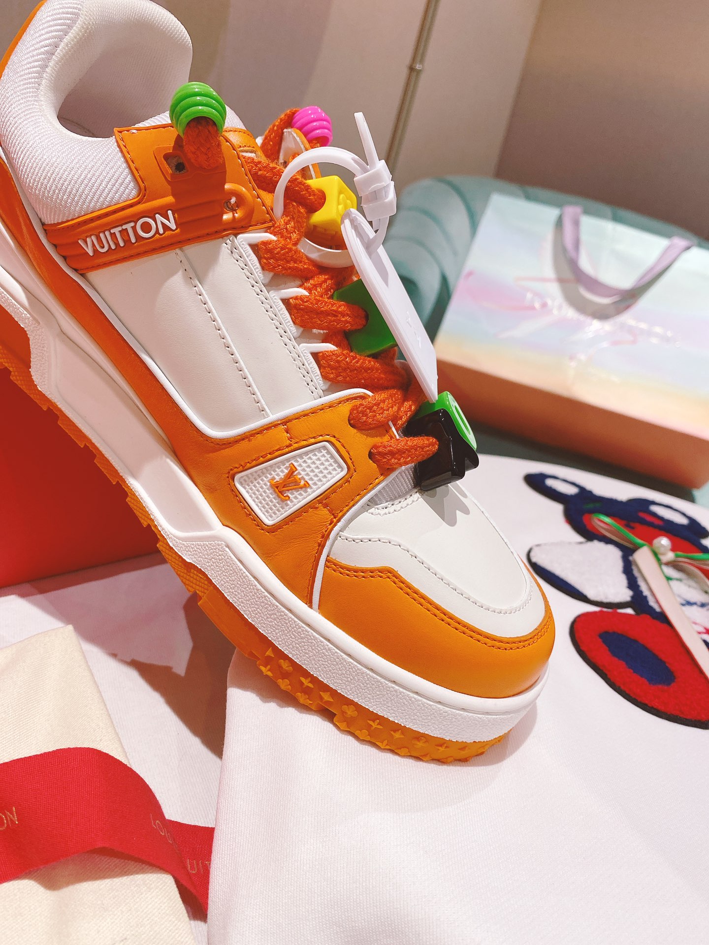 Louis Vuitton Women's LV Trainer Sneaker Orange For Women LV - Soul Replicas