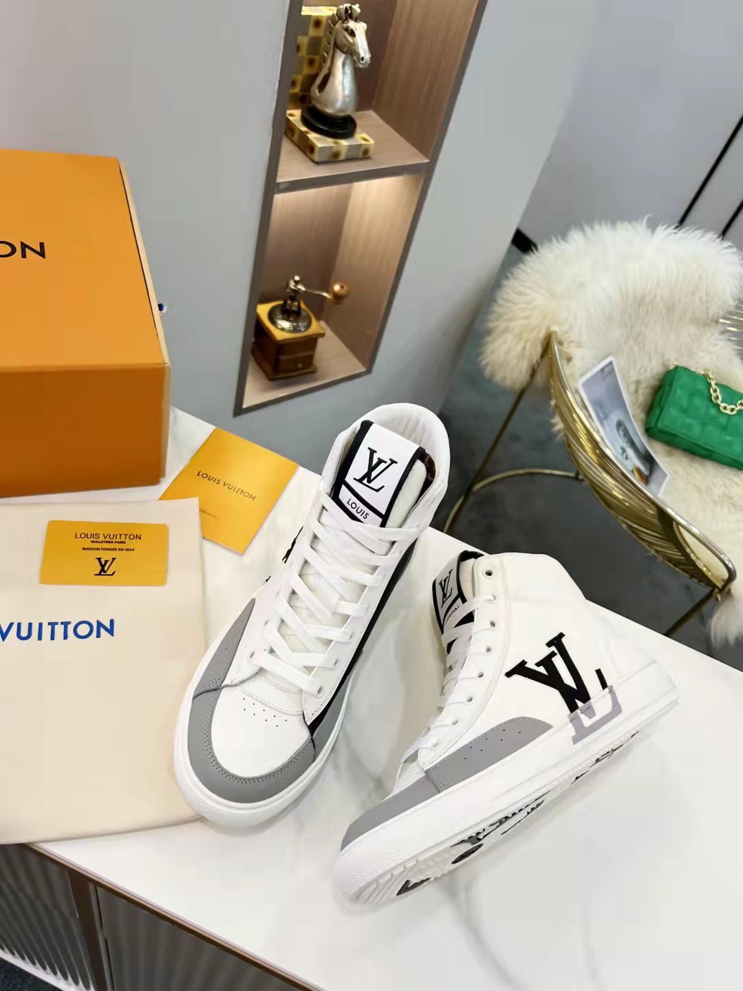 Louis Vuitton Charlie Sneaker Boot Mix Of Recycled And Bio Based Materials White For Women LV 1A9RYU - Soul Replicas