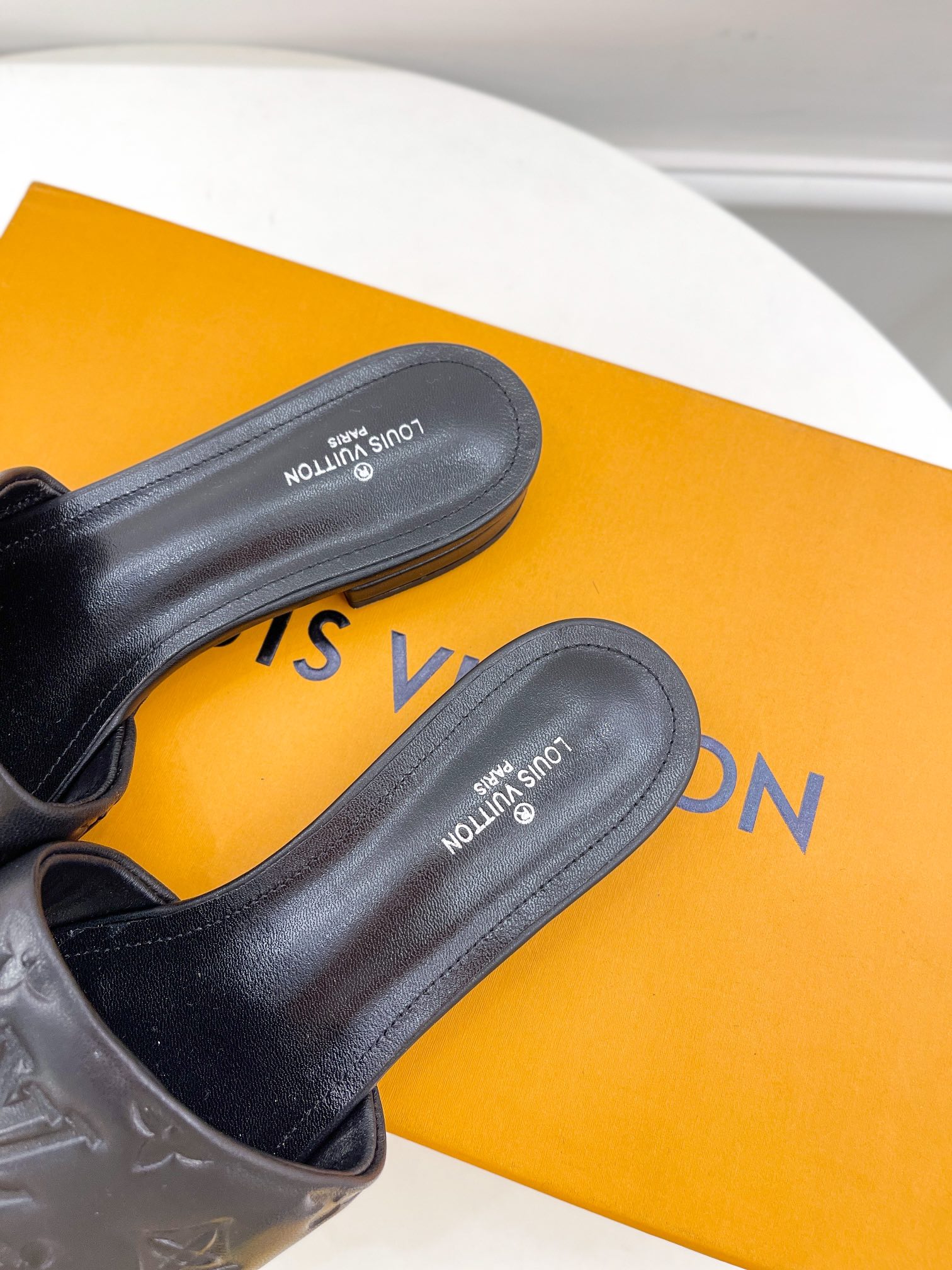 Louis Vuitton Women's Revival Flat Mule Black For Women LV 1A9P3T - Soul Replicas