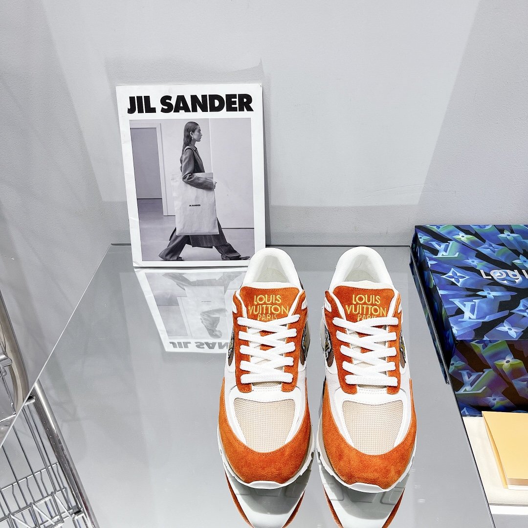 Louis Vuitton Run Away Sneaker Monogram Material Orange For Women LV - Soul Replicas