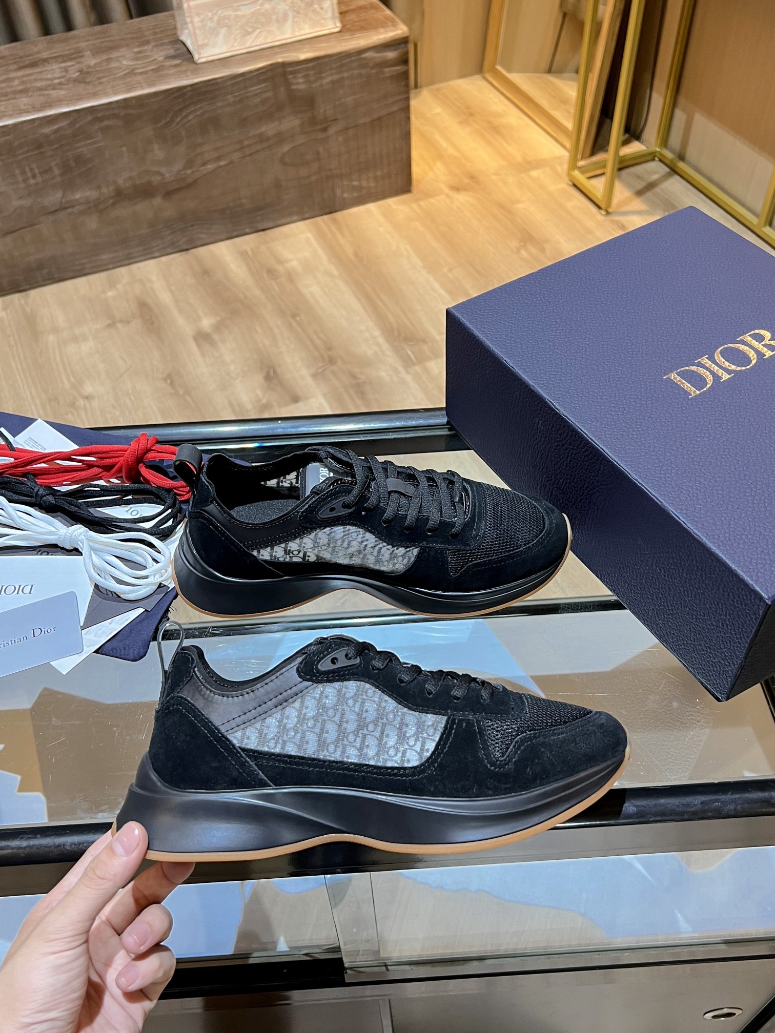 Christian Dior B25 Runner Sneaker Black For Men CD - Soul Replicas