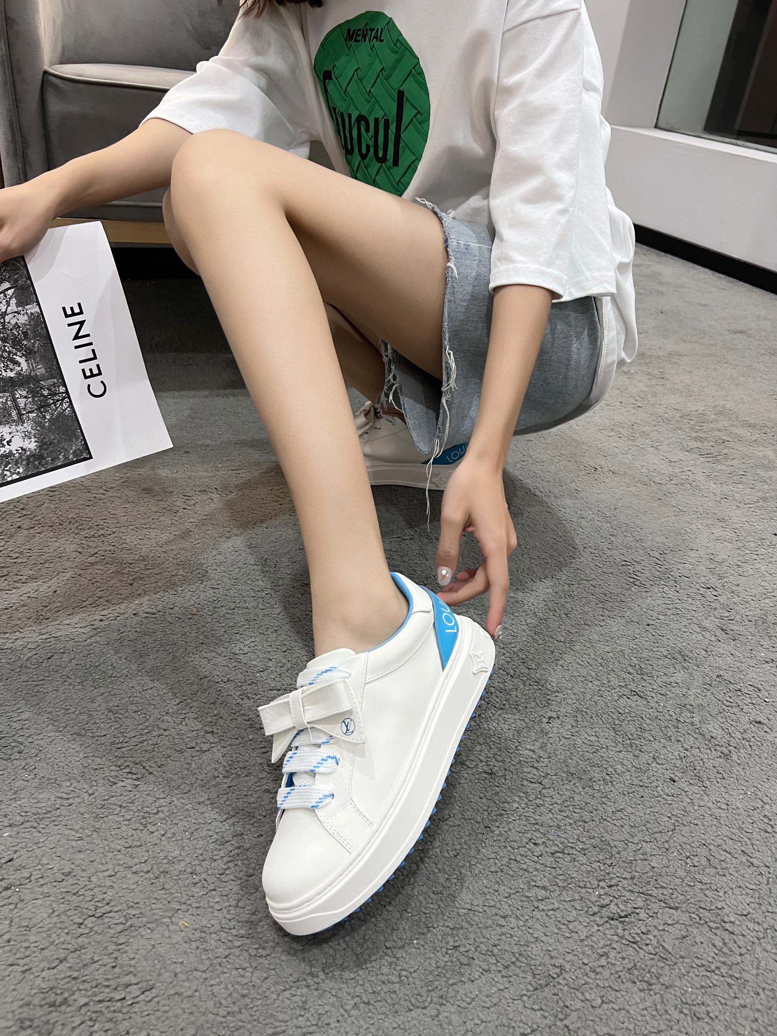 Louis Vuitton Women's Time Out Sneaker Blue For Women LV - Soul Replicas