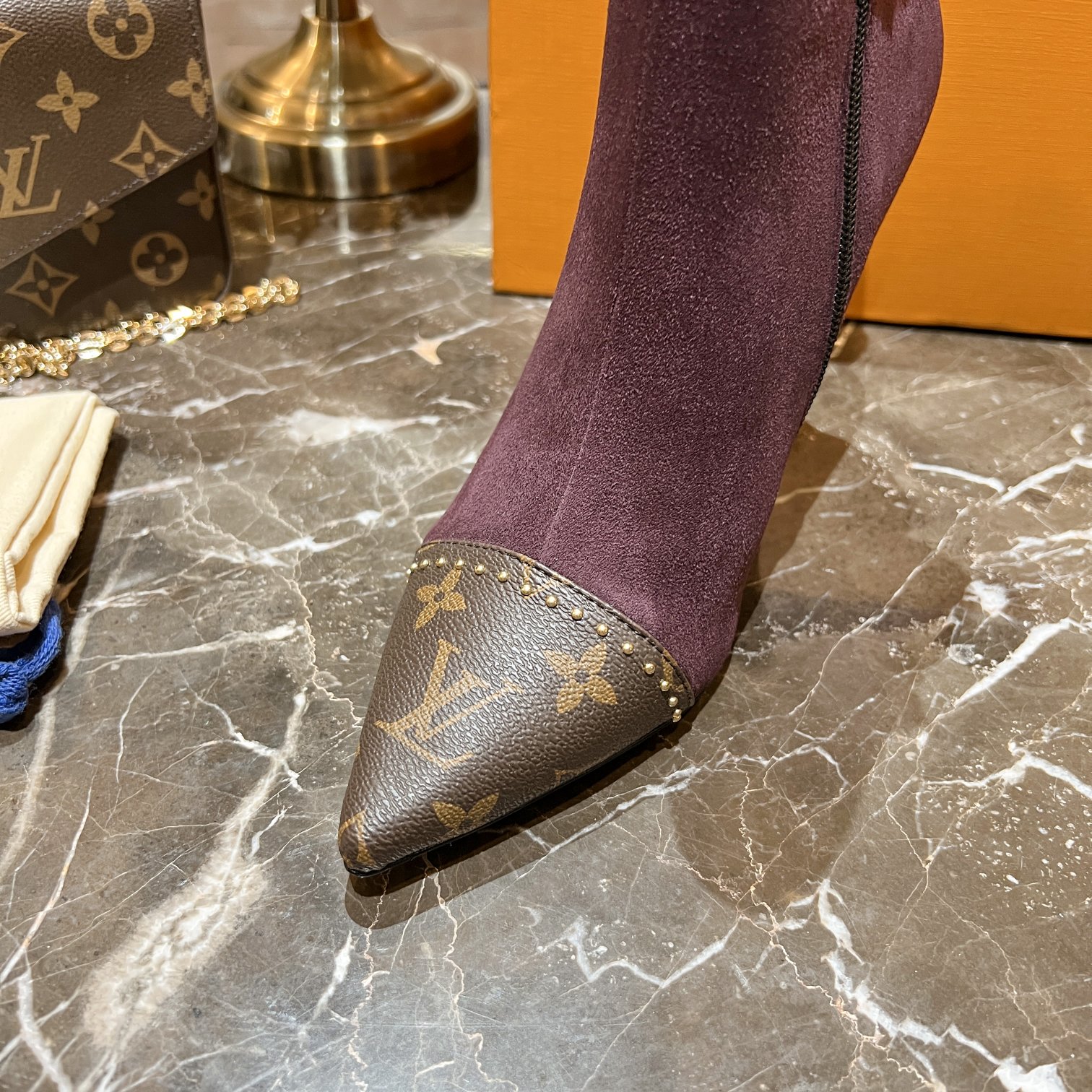 Louis Vuitton Women's Cherie Ankle Boots Violet Women LV - Soul Replicas