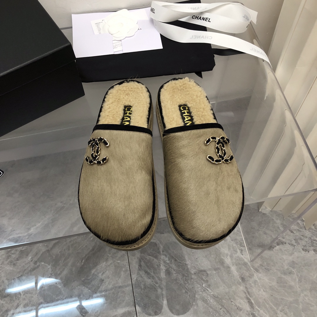 Chanel Women's Mules With Opens Heels Beige For Women - Soul Replicas