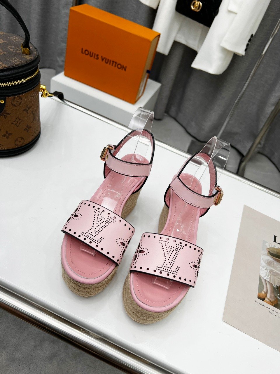 Louis Vuitton Women's Starboard Wedge Sandal Pink For Women LV - Soul Replicas