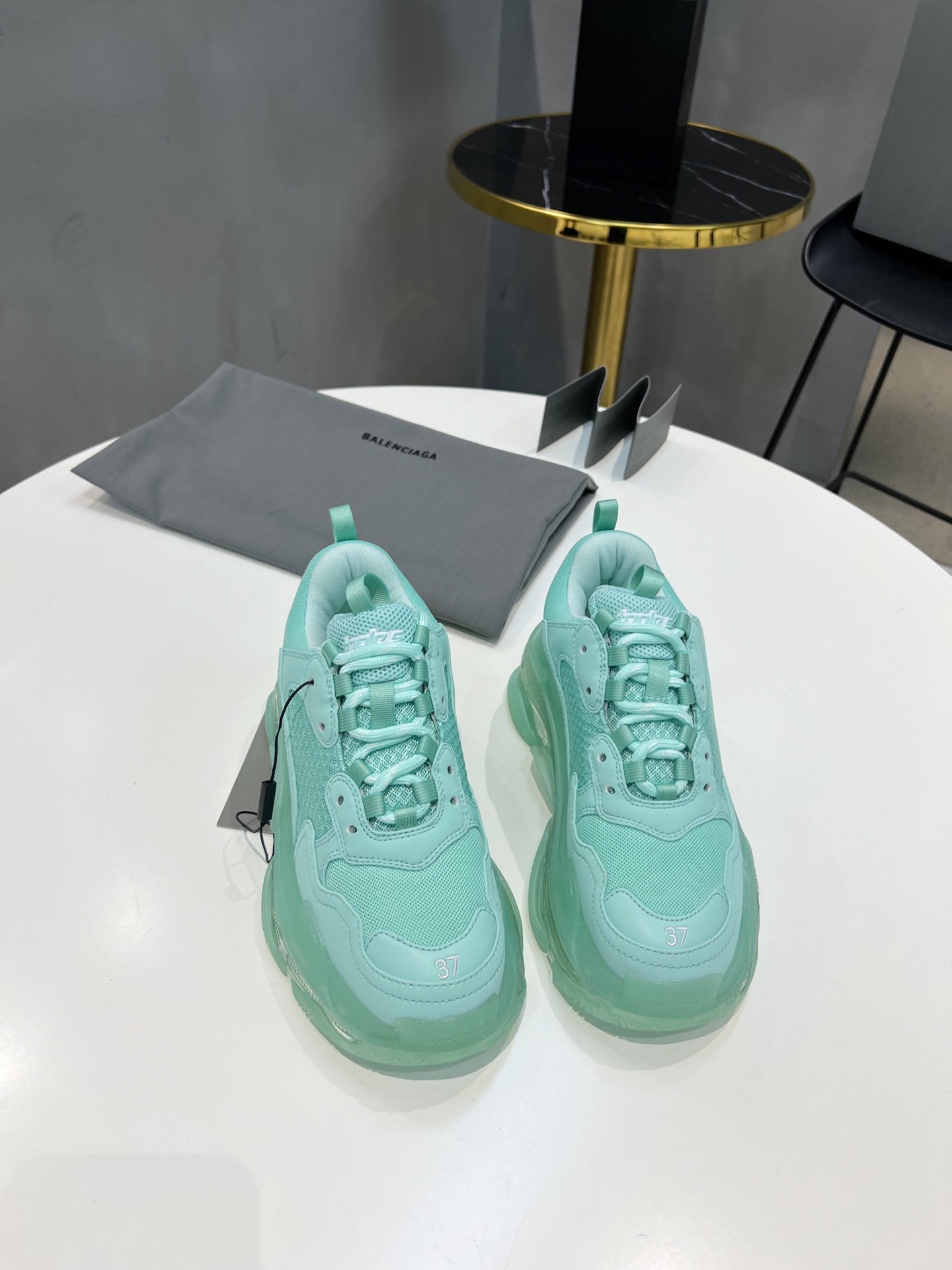 Balenciaga Triple S Trainers Clear Sole Jade Green For Women - Soul Replicas