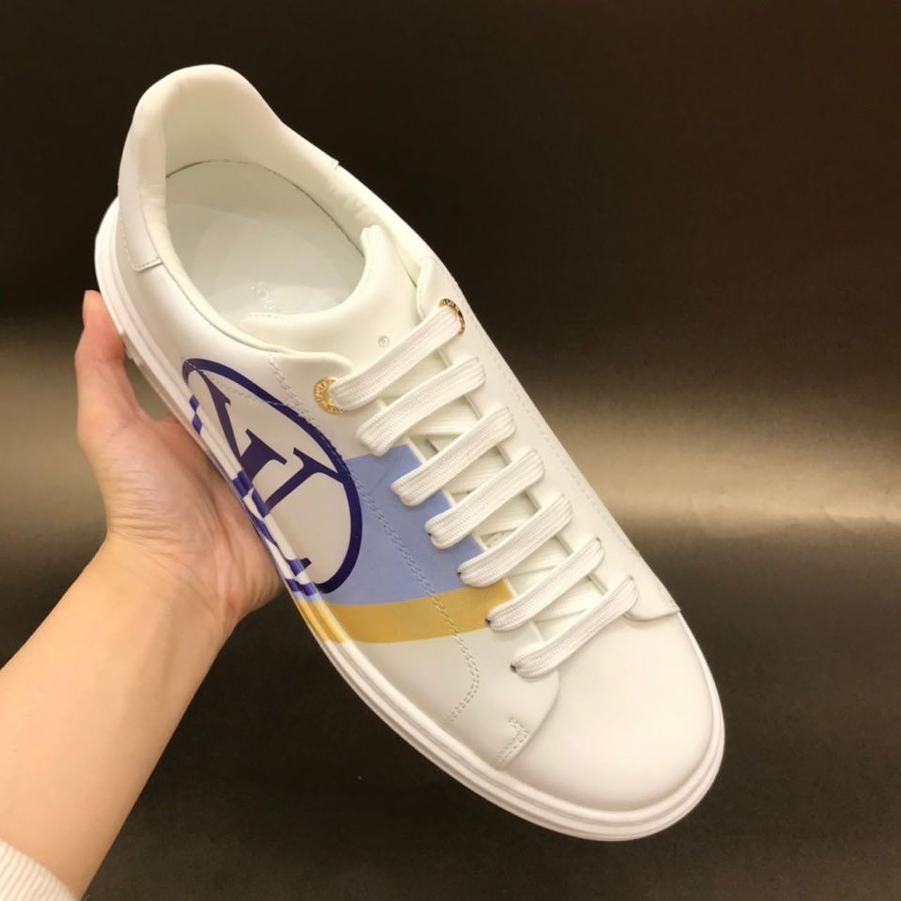 Louis Vuitton Time Out Sneaker White/Blue For Women LV - Soul Replicas