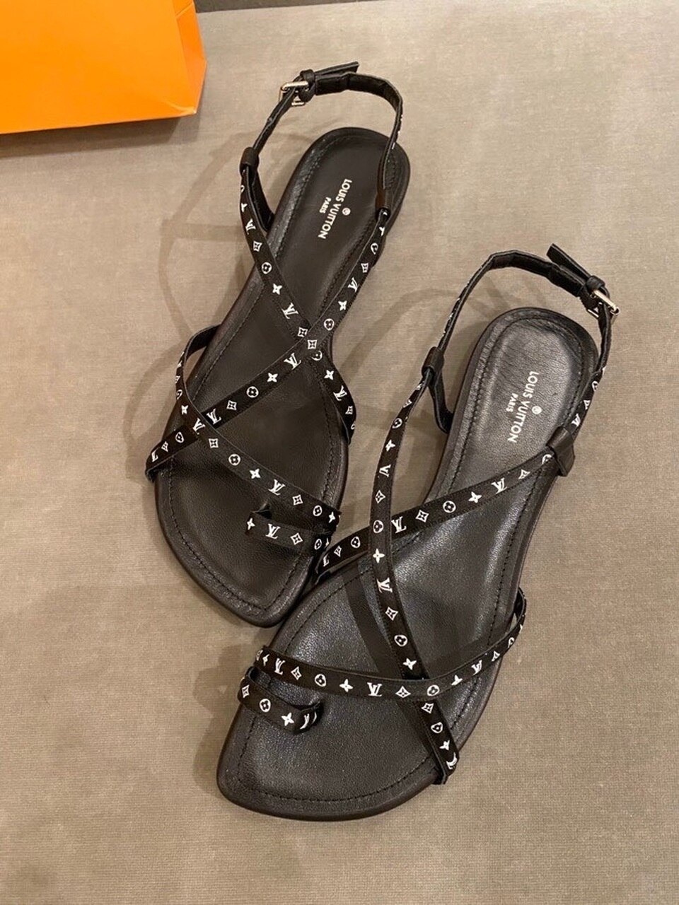 Louis Vuitton Citizen Flat Sandal Satin Black For Women LV - Soul Replicas