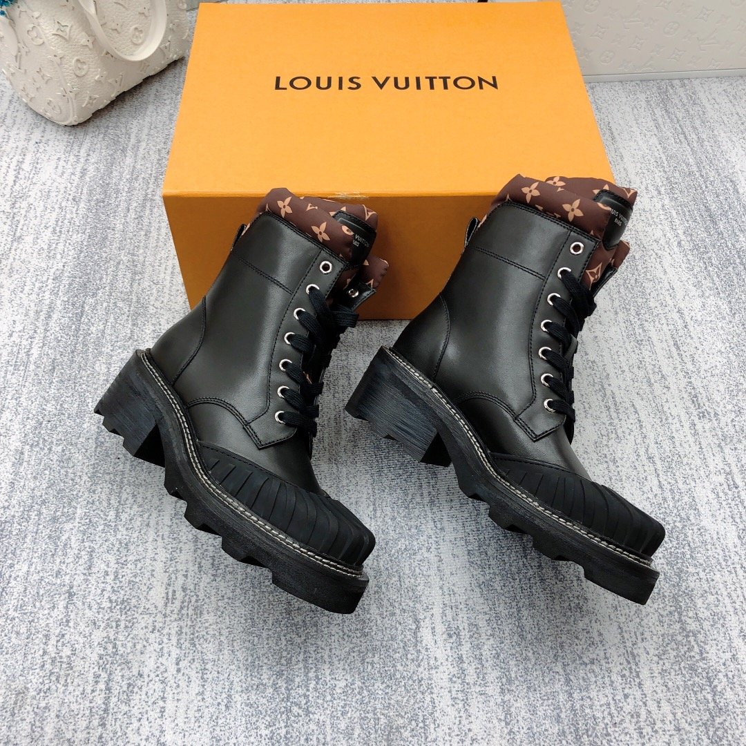 Louis Vuitton LV Beaubourg Ankle Boot Black For Women LV 1A94N6 - Soul Replicas