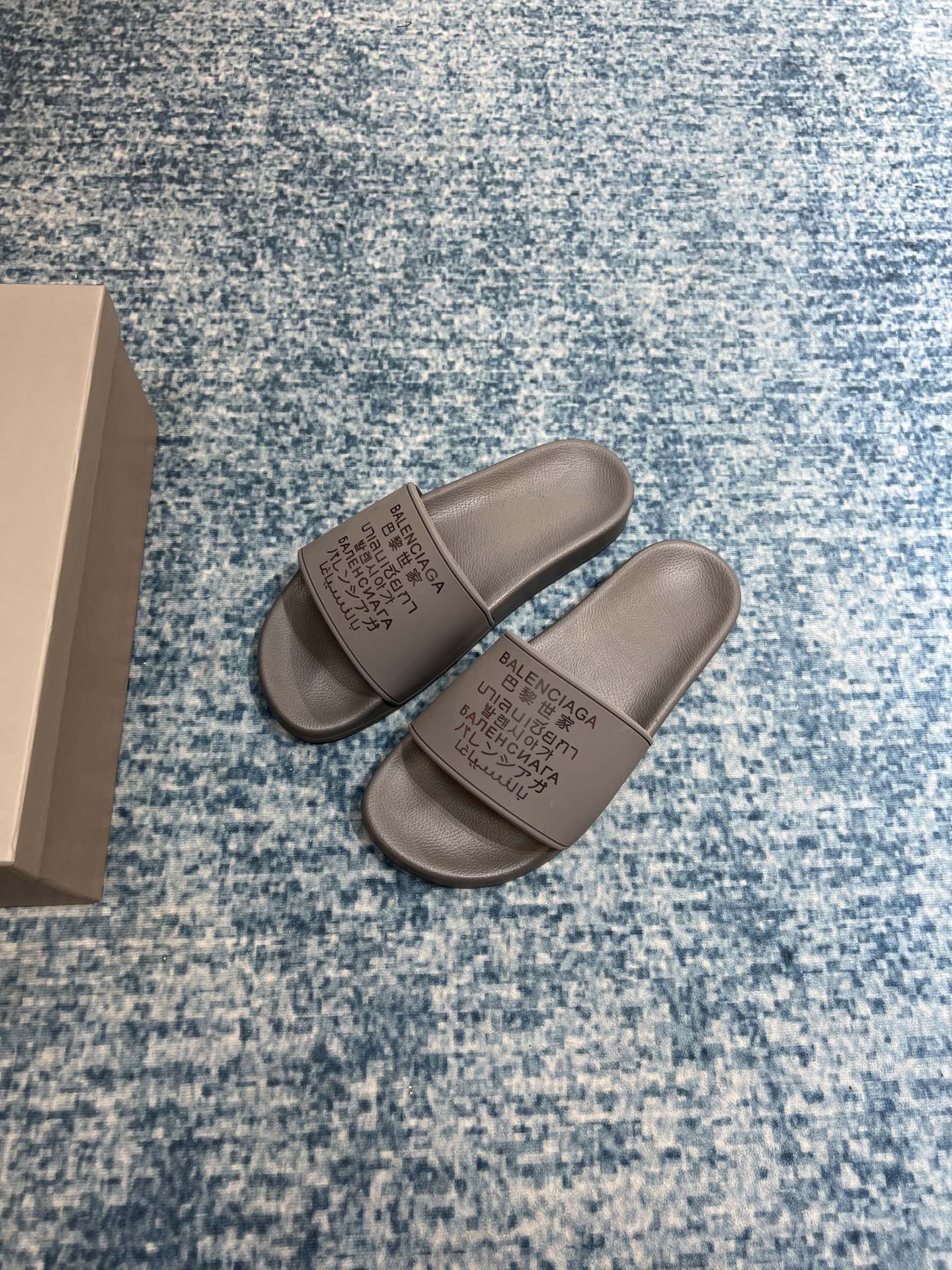 Balenciaga Pool Slide Sandal Grey For Women - Soul Replicas