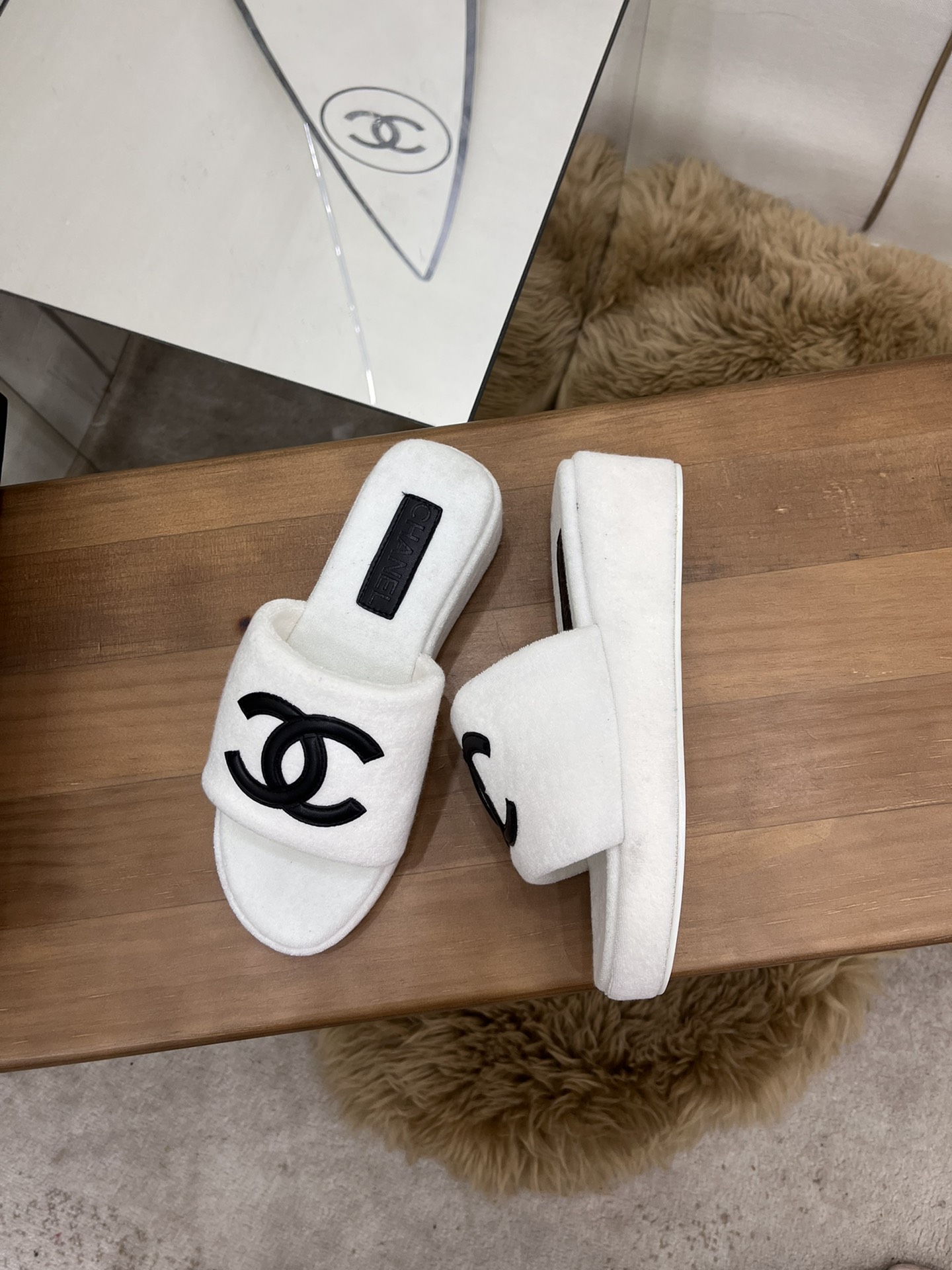 Chanel Women's Mules White For Women 1.5in/4cm - Soul Replicas