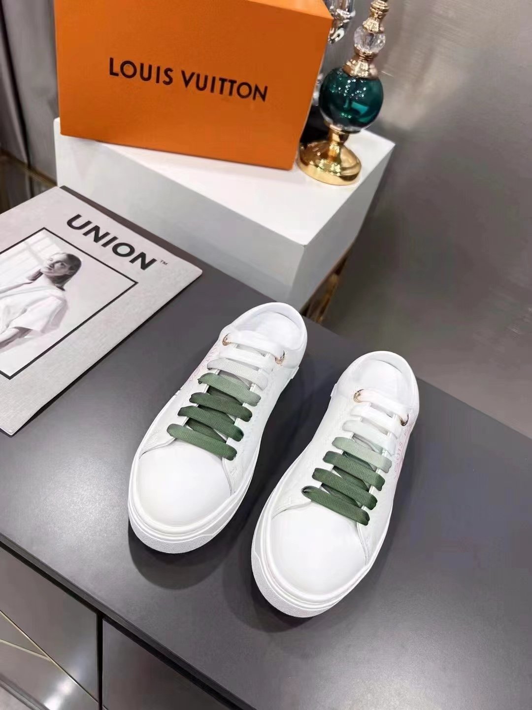 Louis Vuitton Women's Time Out Open-Back Sneaker Green For Women LV 1AA1CZ - Soul Replicas