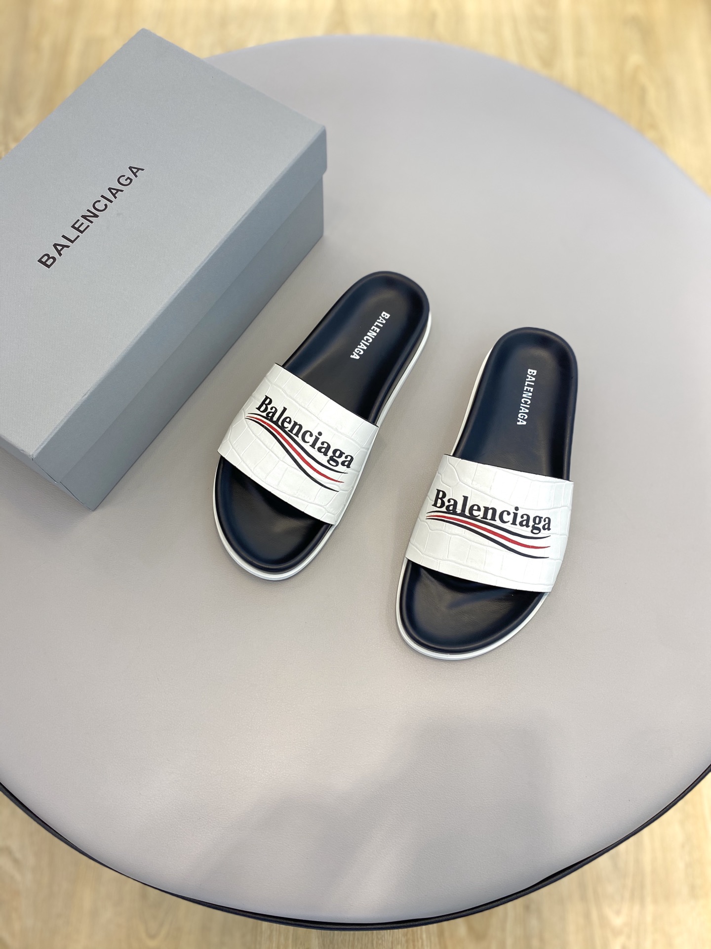 Balenciaga Pool Slide Sandal White For Women - Soul Replicas