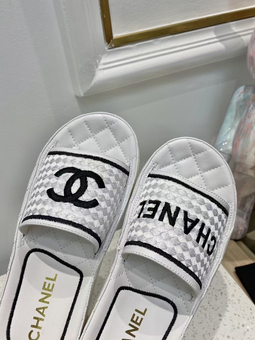 Chanel Women's Mules Black And White For Women - Soul Replicas