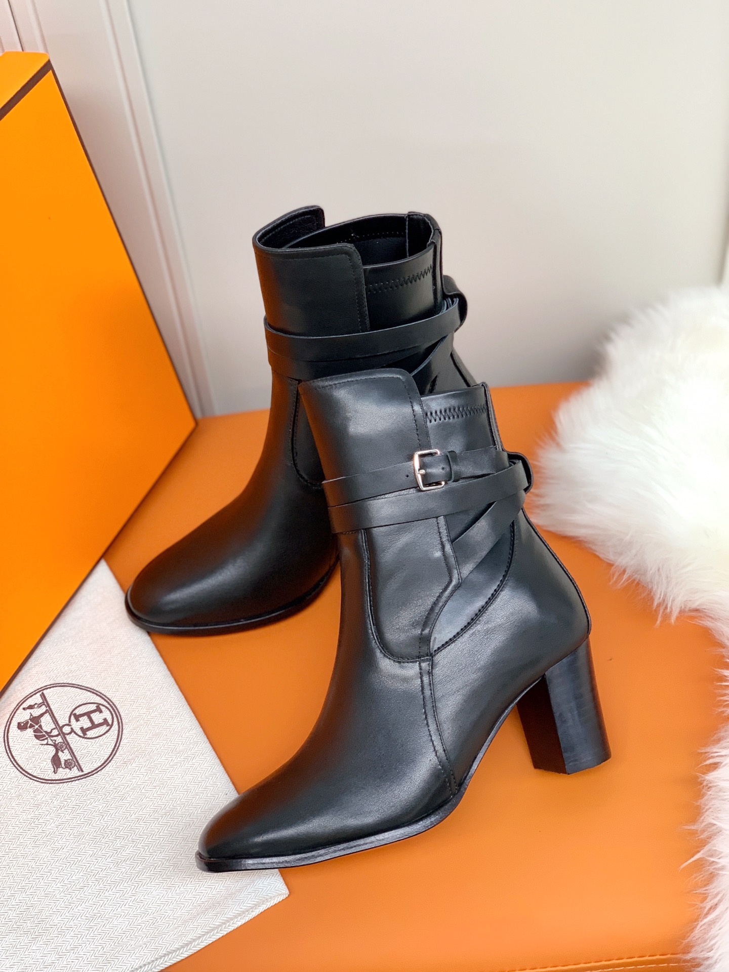 Hermes Frenchie 70 Ankle Boot Black For Women 2.8in/7cm - Soul Replicas