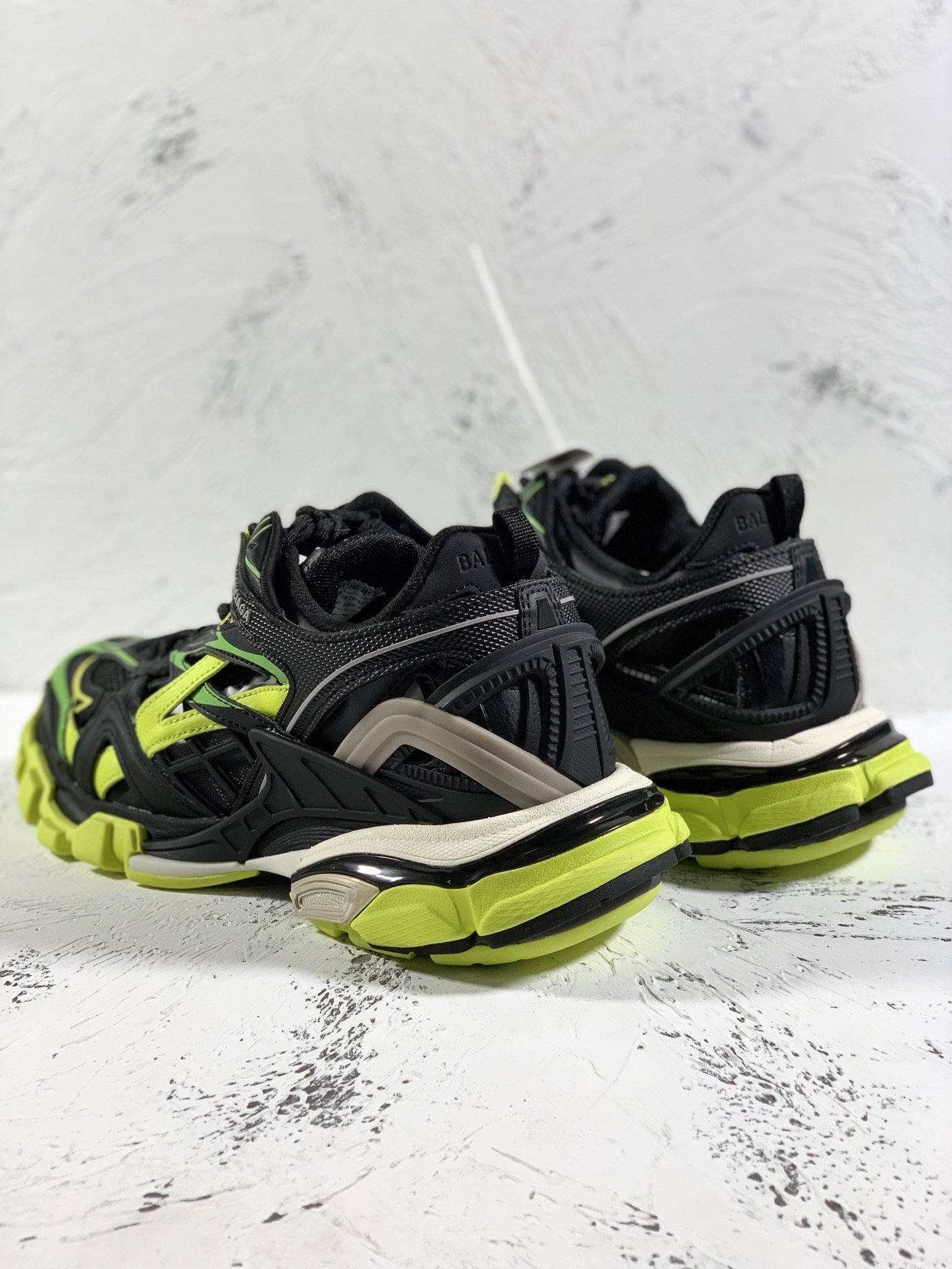 Balenciaga Track.2 Clear Sole Trainers Black/Yellow For Women - Soul Replicas