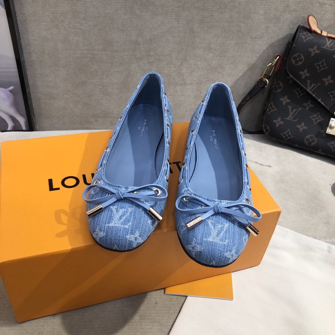 Louis Vuitton Gloria Flat Loafer Blue For Women LV - Soul Replicas