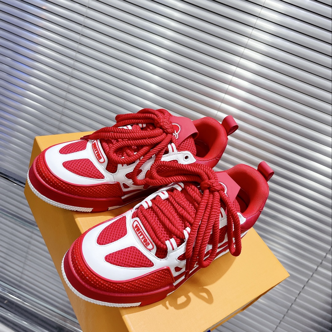 Louis Vuitton Women's Skate Sneakers Red For Women LV - Soul Replicas