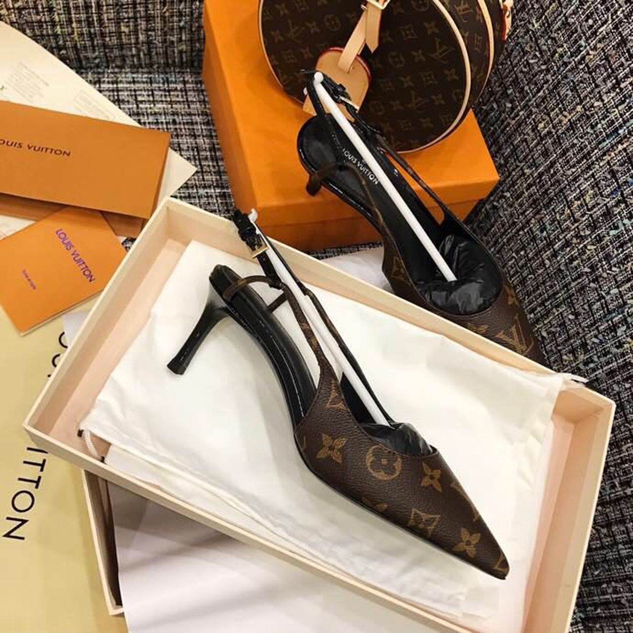Louis Vuitton Ch?rie Slingback Pump Spring/Summer Collection 1A5BPP Brown - Soul Replicas