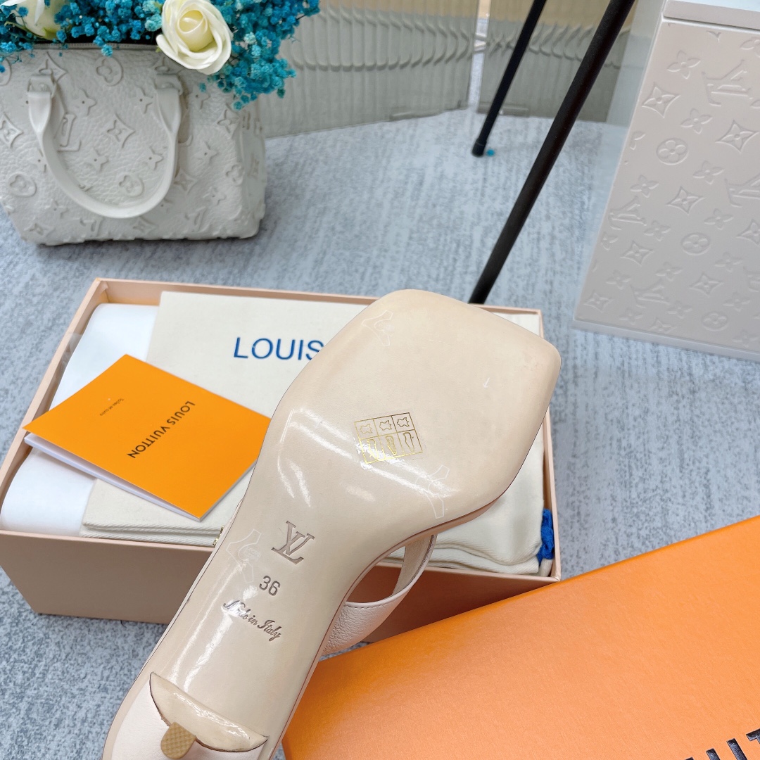 Louis Vuitton Women's Signature Thong Beige For Women LV - Soul Replicas