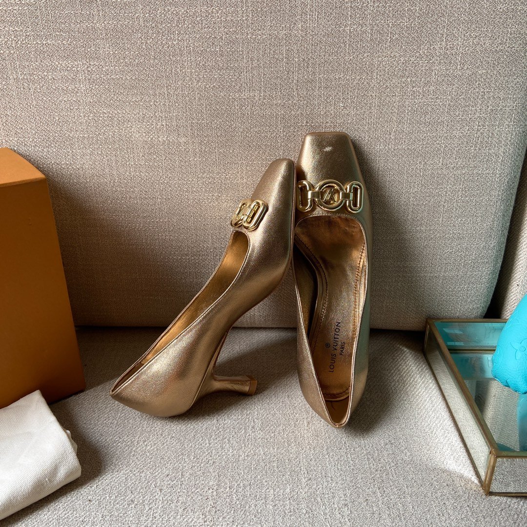 Louis Vuitton Women's Rotary Pump Gold For Women LV - Soul Replicas