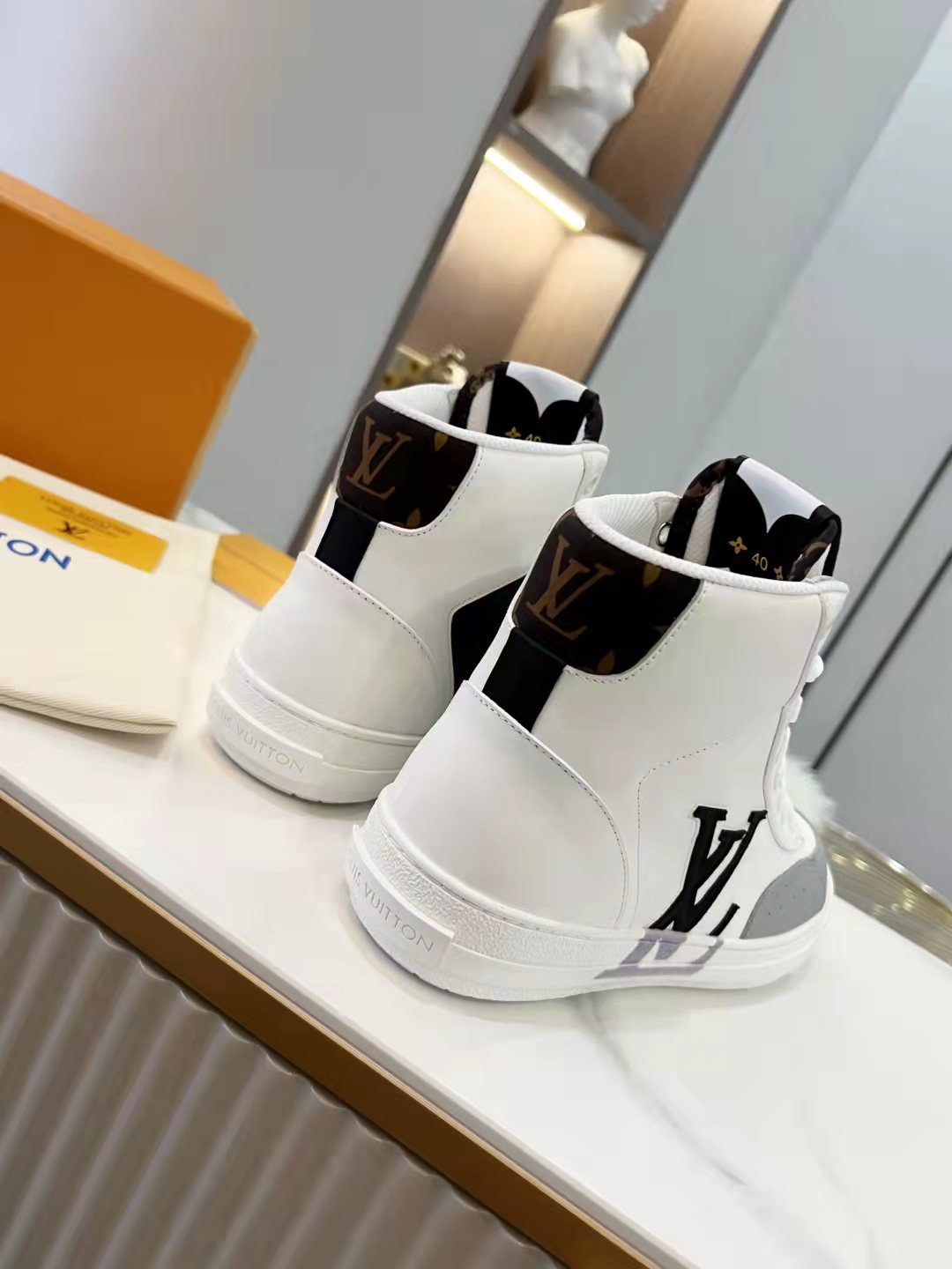 Louis Vuitton Charlie Sneaker Boot Mix Of Recycled And Bio Based Materials White For Women LV 1A9RYU - Soul Replicas