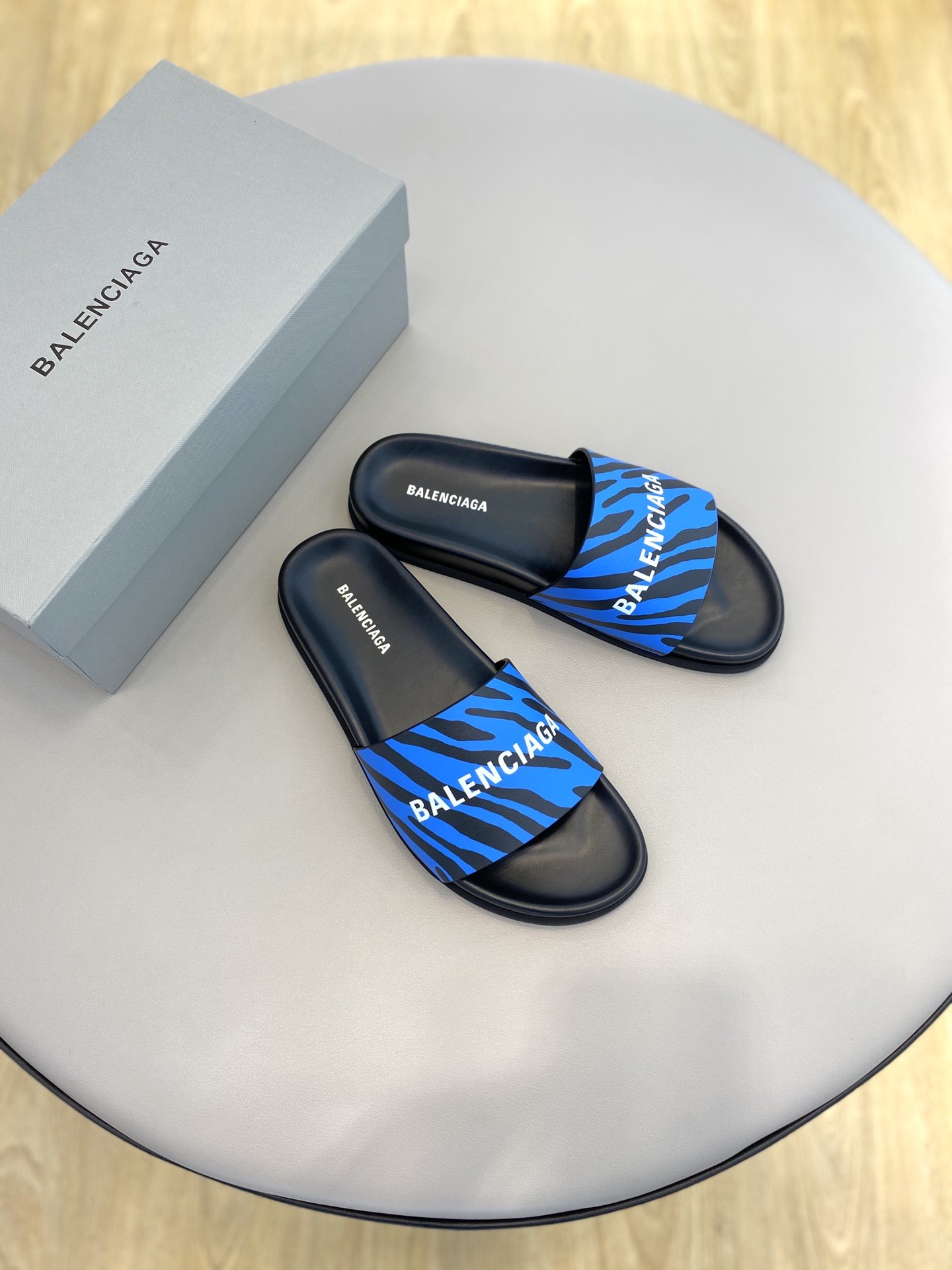 Balenciaga Slide Sandal Blue For Women - Soul Replicas