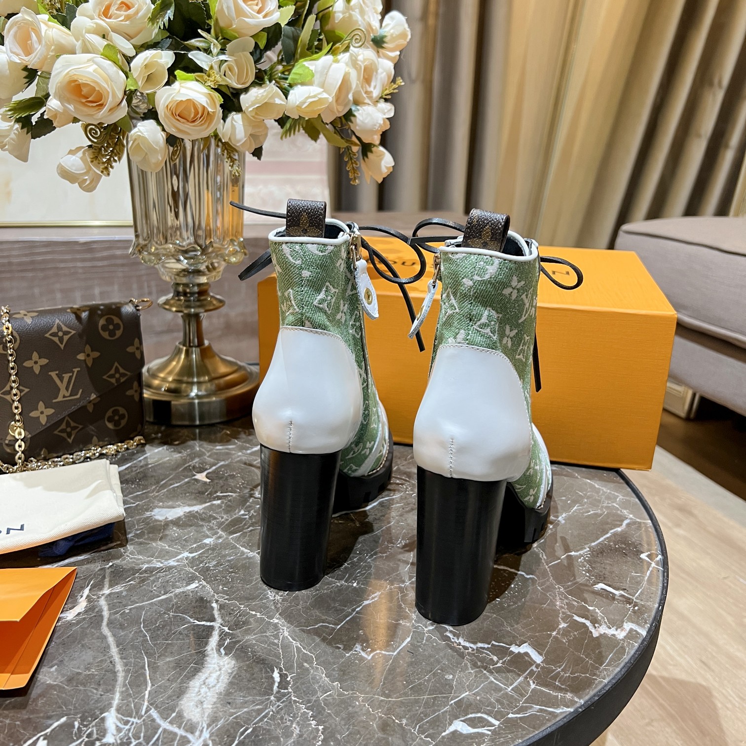 Louis Vuitton Women's Star Trail Ankle Boot Green For Women LV - Soul Replicas