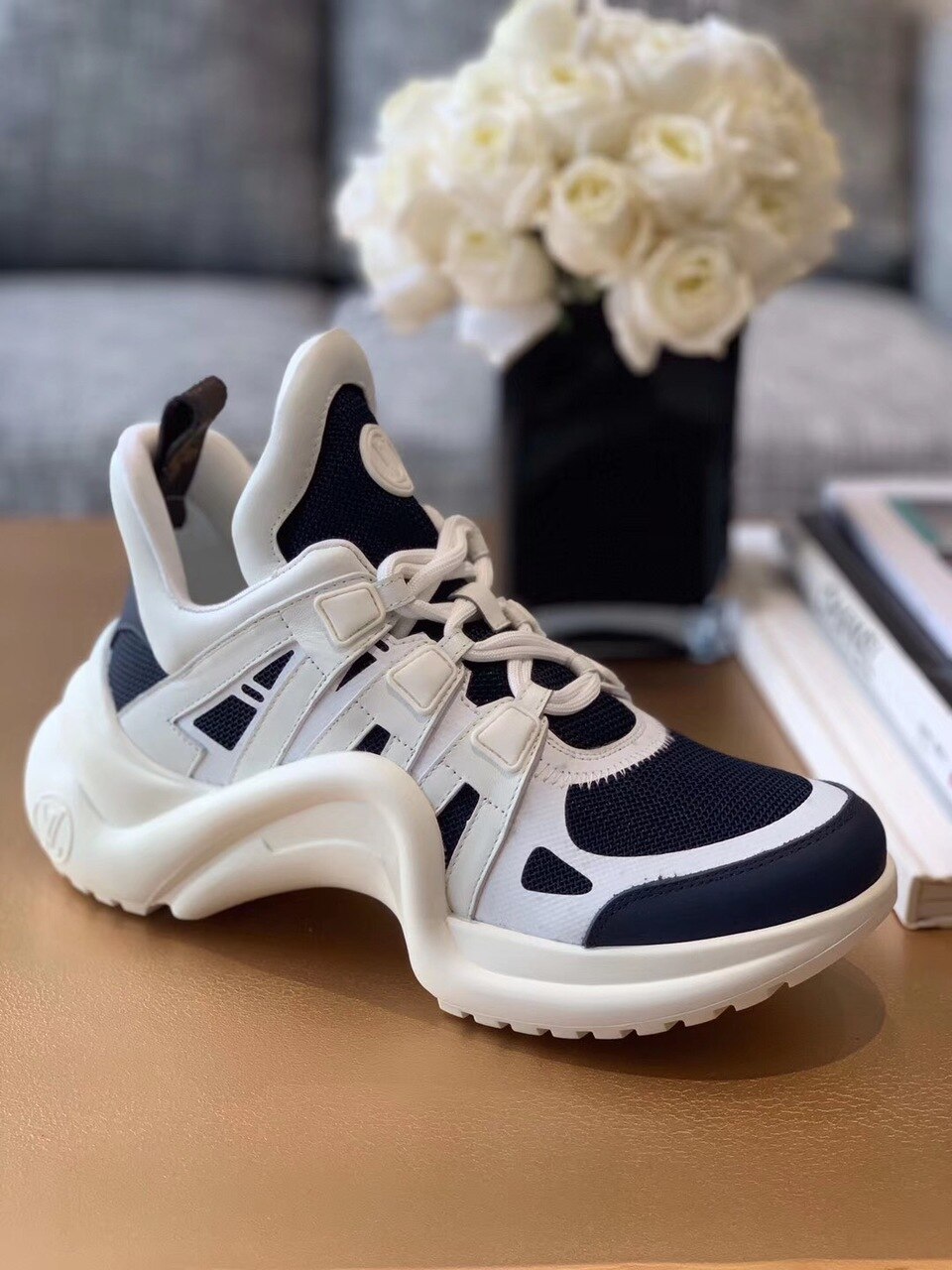 Louis Vuitton LV Archlight Sneaker Mix Of Materials Navy Blue For Women LV - Soul Replicas