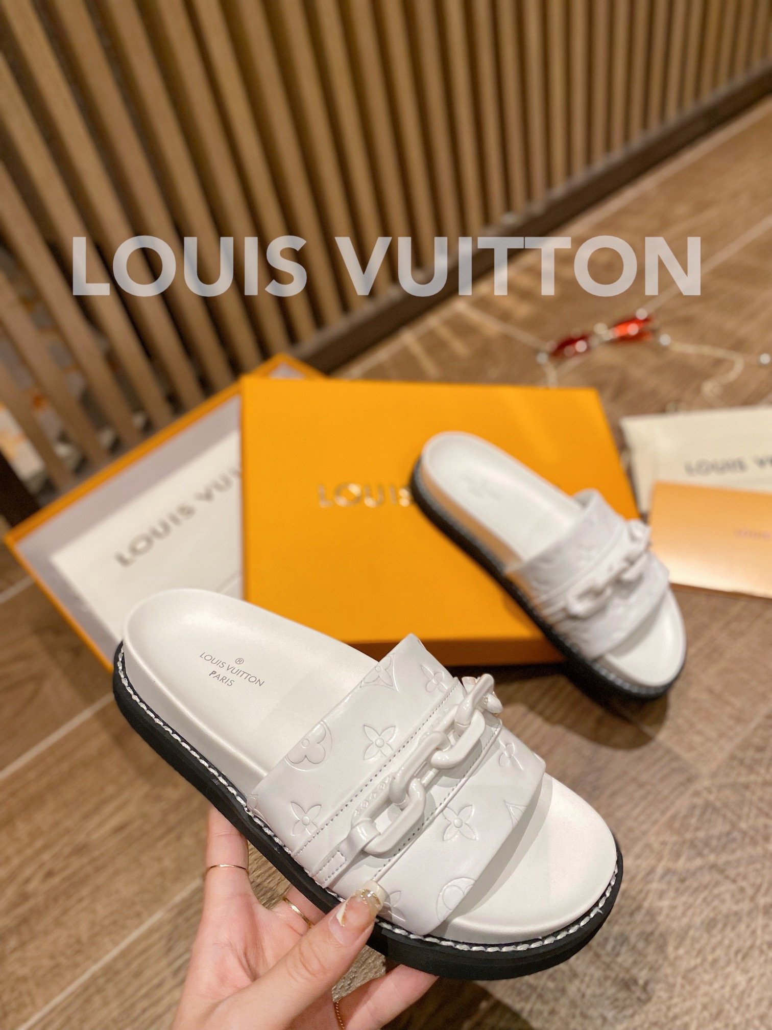 Louis Vuitton Sunset Flat Comfort Mule White For Women LV - Soul Replicas