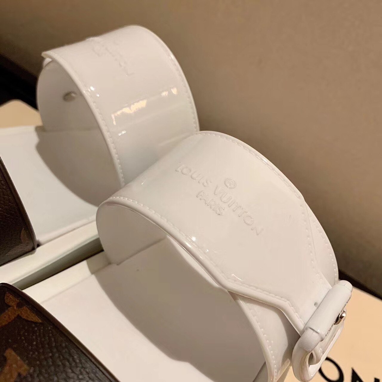 Louis Vuitton Sunbath Flat Mule Rubber White/Brown For Women LV 1A66X6 - Soul Replicas