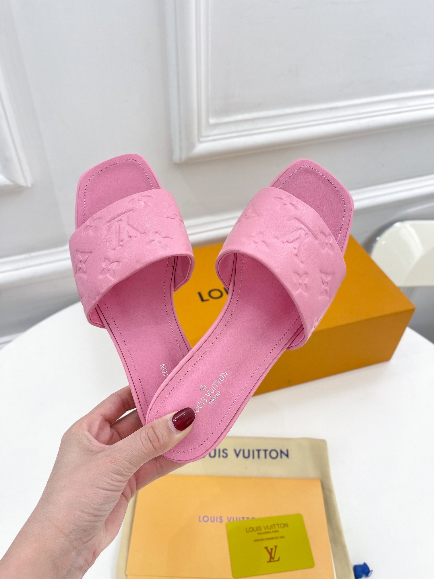 Louis Vuitton Women's Revival Flat Mule Light Pink For Women LV 1A9PA1 - Soul Replicas