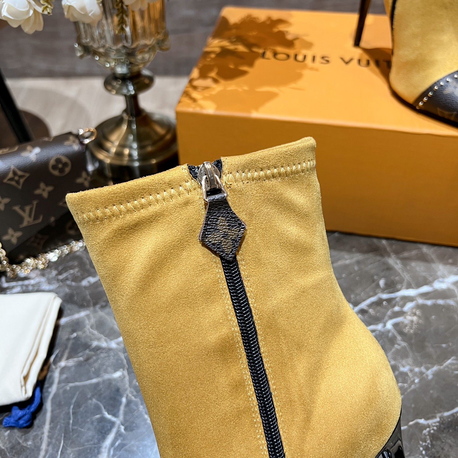 Louis Vuitton Women's Cherie Ankle Boots Yellow Women LV - Soul Replicas