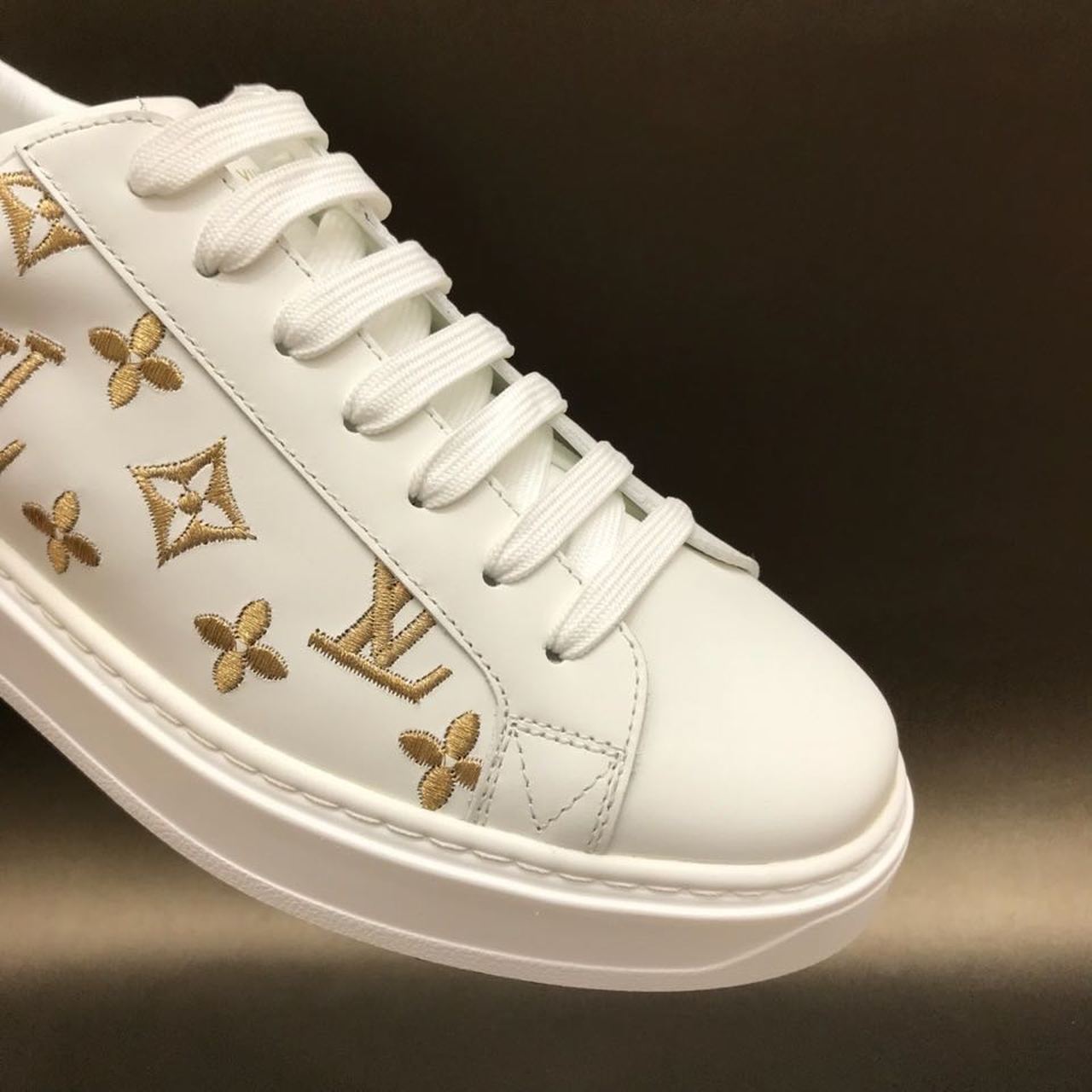 Louis Vuitton Time Out Sneakers White/Gold For Women LV - Soul Replicas