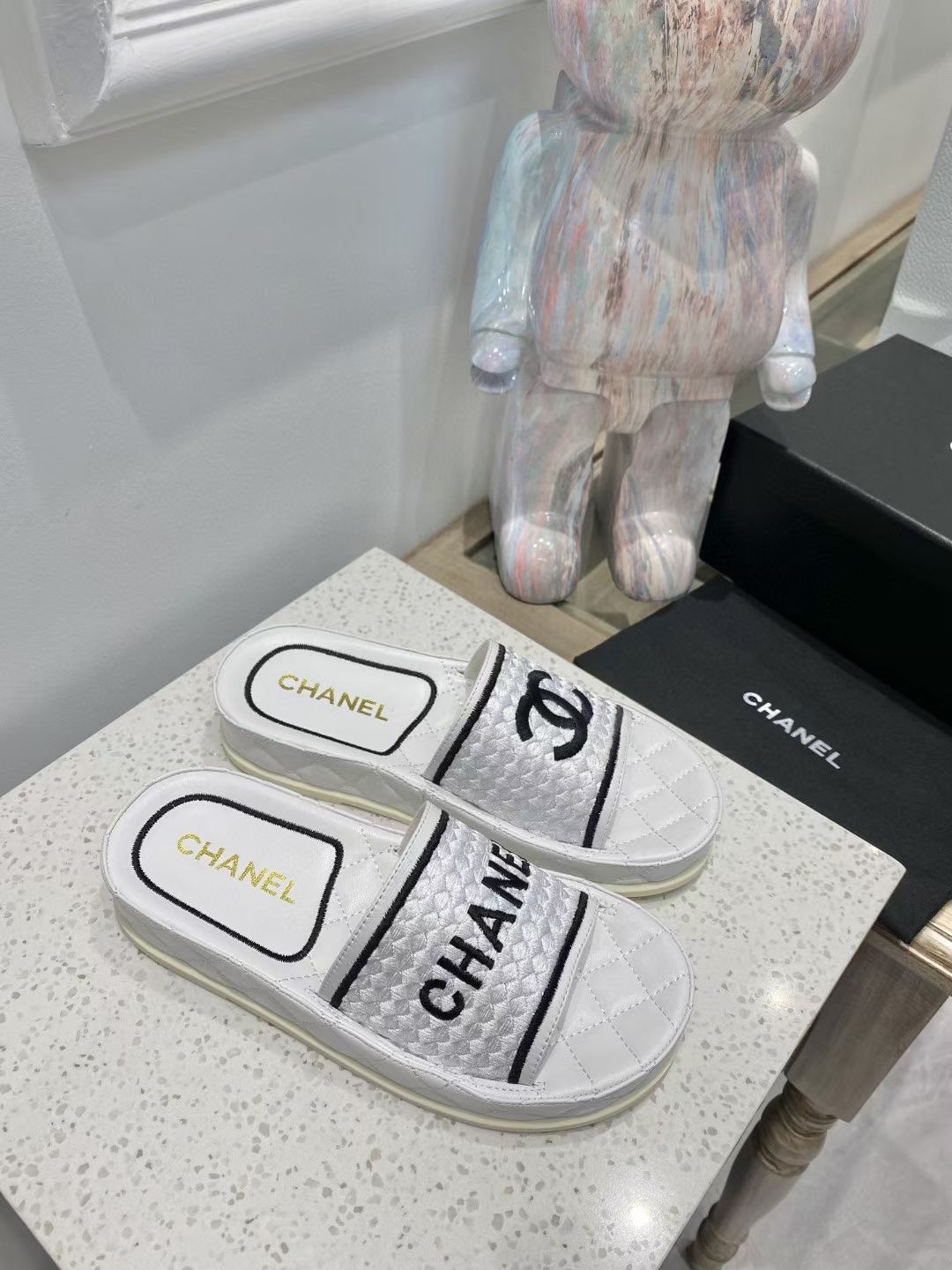 Chanel Women's Mules Black And White For Women - Soul Replicas