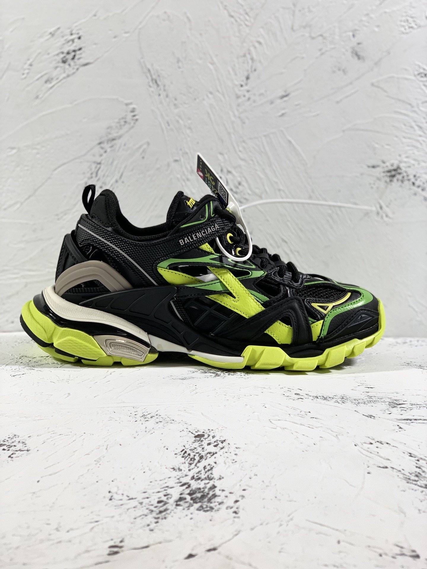 Balenciaga Track.2 Clear Sole Trainers Black/Yellow For Women - Soul Replicas
