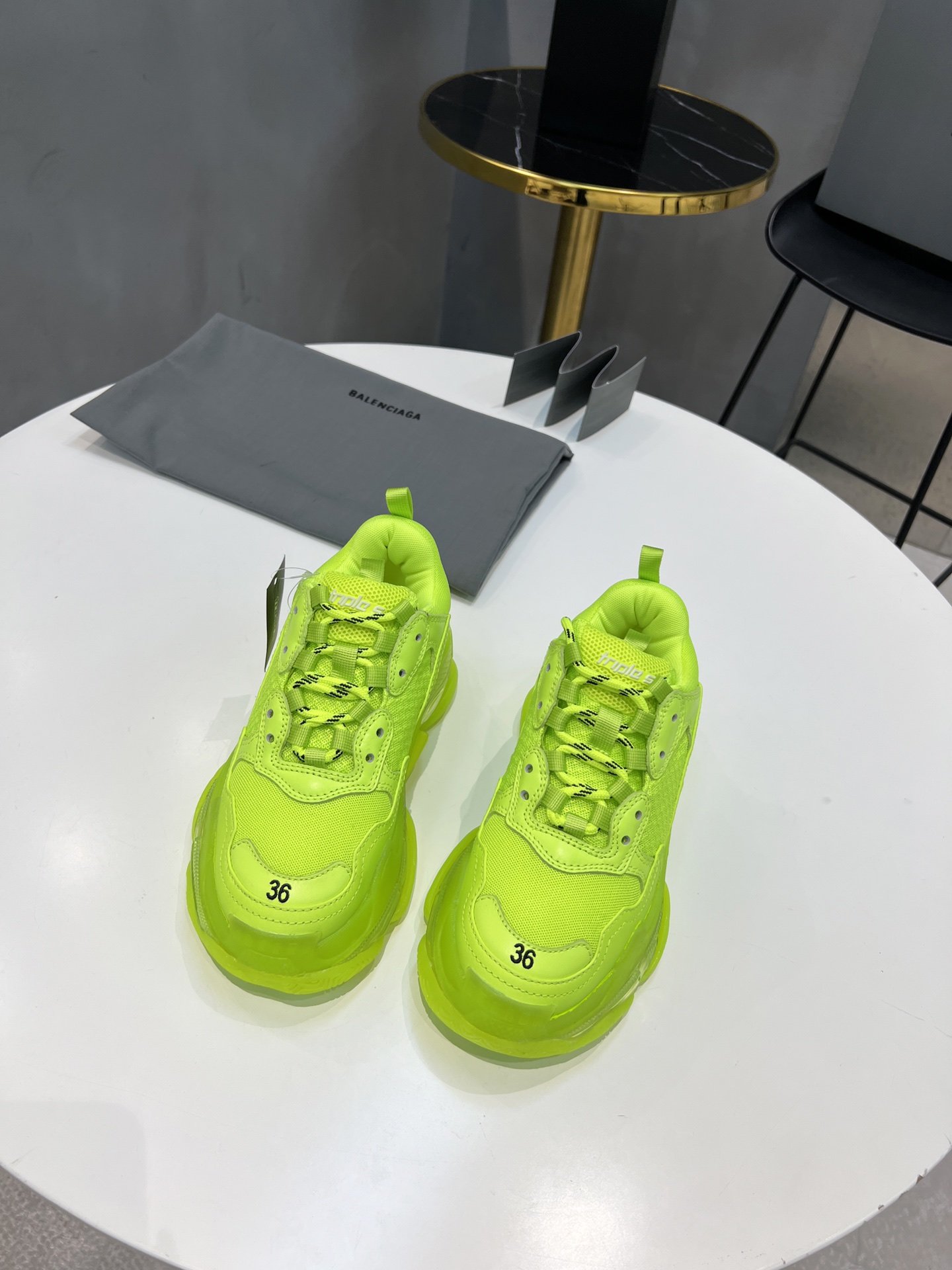 Balenciaga Triple S Trainers Clear Sole Yellow For Women - Soul Replicas