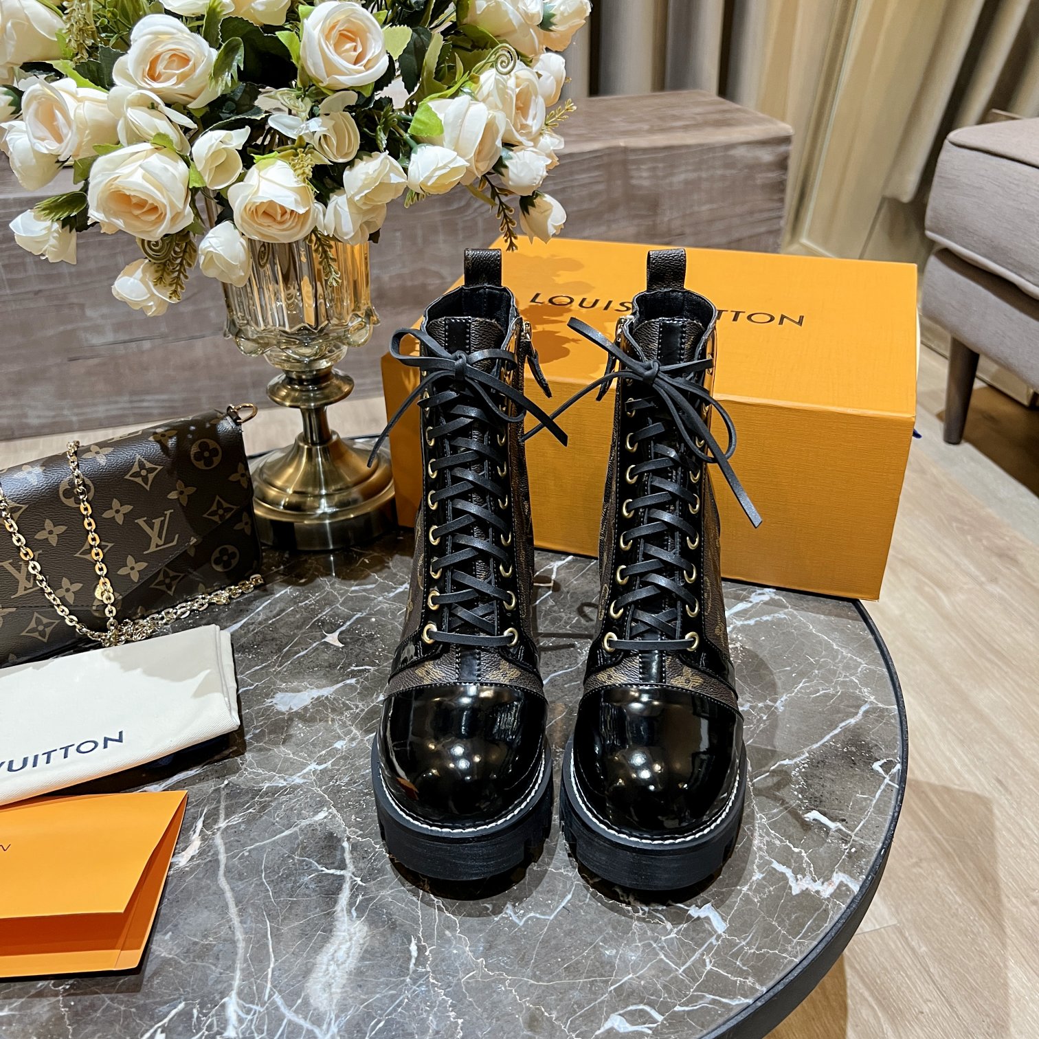 Louis Vuitton Women's Star Trail Ankle Boot Brown For Women LV - Soul Replicas