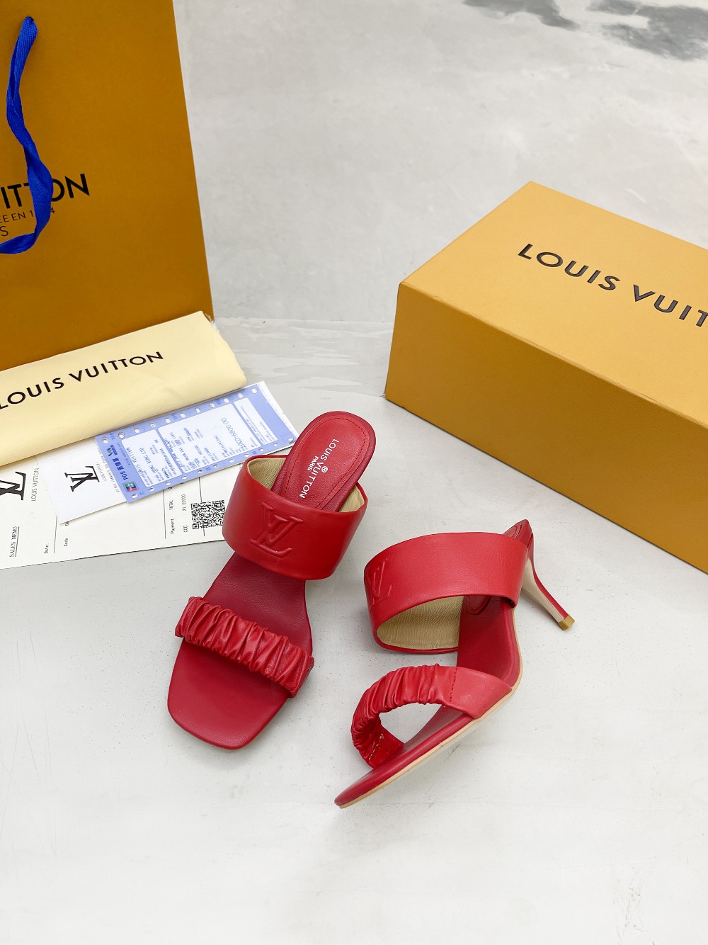 Louis Vuitton Women's Drapy Mule Red For Women LV - Soul Replicas